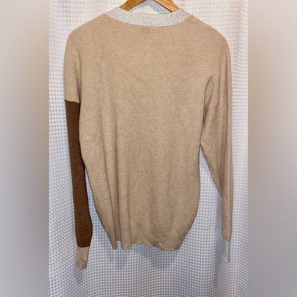 Women’s CYRUS‎ colorblock gray beige brown waffled buttoned Cardigan size Medium - Picture 11 of 12